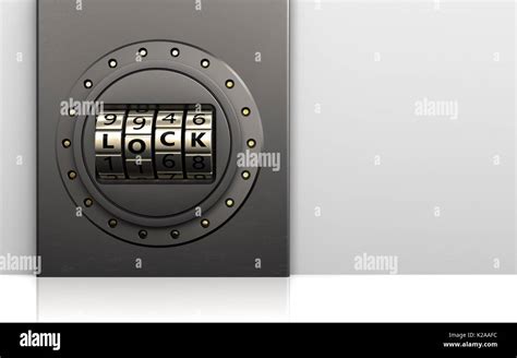 3d illustration of metal box with code lock door over white background ...