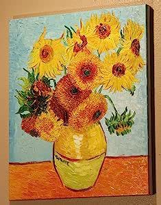 Vincent Van Gogh jarrón con doce girasoles pintado a mano con pintura