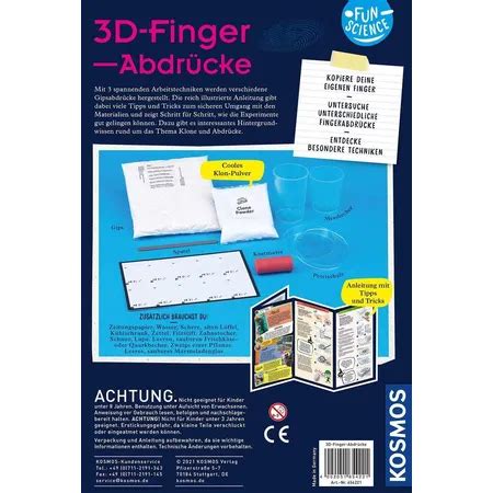 Kosmos Fun Science D Fingerabdr Cke D Skulpturen Selber Machen