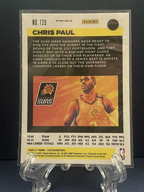 Chris Paul 2020 21 Panini Flux Red Cracked Ice Prizm 139 Phoenix Suns