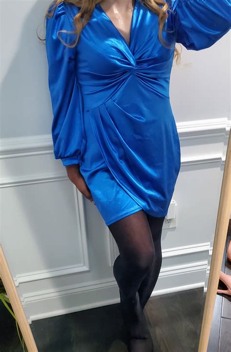 Silky Blue Dress R Crossdresser Closet