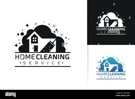 Set Of House Cleaning Logo Designs Concepthouse Cleaning Service Logo