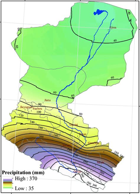 Spatial Distribution Of The Average Precipitation Mm In The Hrb For Download Scientific