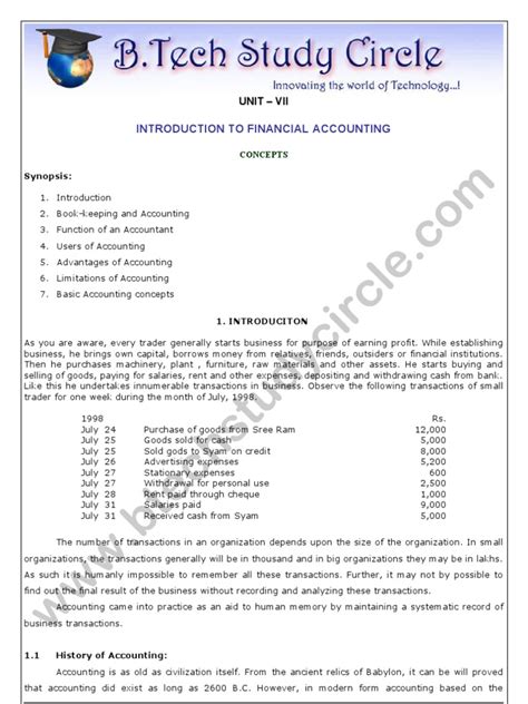 PDF Unit 7 Introduction To Financial Accounting DOKUMEN TIPS