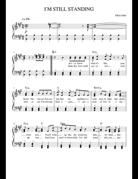 Im Still Standing Sheet Music For Piano Download Free In Pdf Or Midi