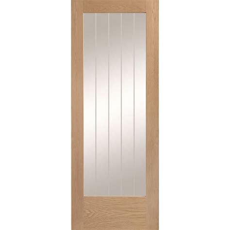 Xl Joinery Suffolk Cottage Fully Finished Oak Clear Etched Glass Internal Door Door Superstore®