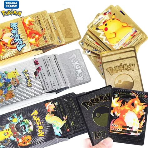 Cartas De Pok Mon De 27 110 Piezas Pikachu Dorado Plateado Negro