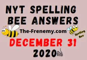 NYT Spelling Bee Answers December 31 2020 - Frenemy