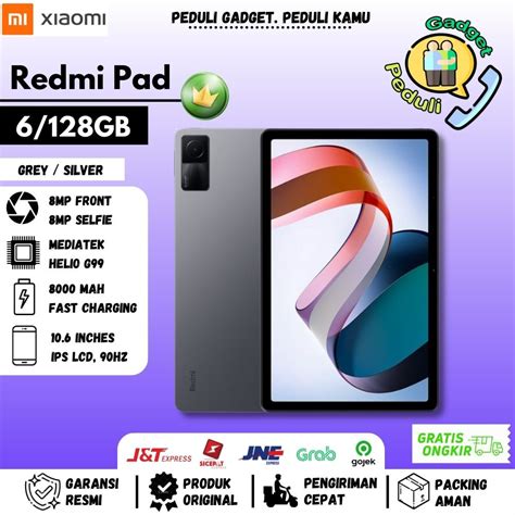 Jual XIAOMI Redmi Pad 6 128GB Helio G99 Layar 2K 90Hz Garansi Resmi