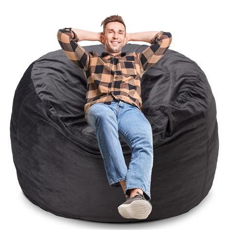 Homguava Bean Bag Chair 4 Bean Bags With Memory Foam Filled Large Beanbag Chairs Soft Sofa