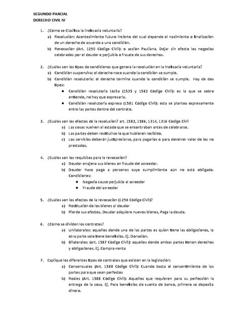 501972588 Derecho Civil IV 2do Parcial SEGUNDO PARCIAL DERECHO CIVIL