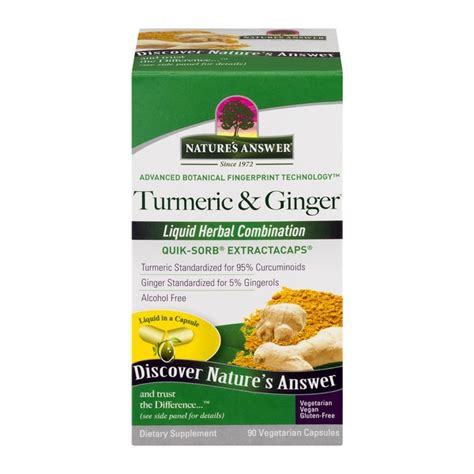 Nature S Answer Turmeric And Ginger Capsules 90 Ct 90 Ct Instacart