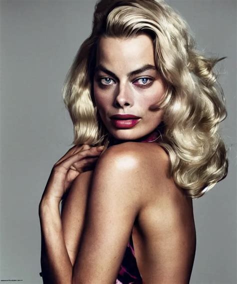 A Color Photograph Of Margot Robbie By Annie Stable Diffusion