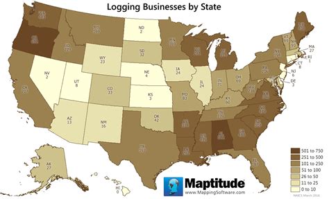 Maptitude Map Logging Businesses By State