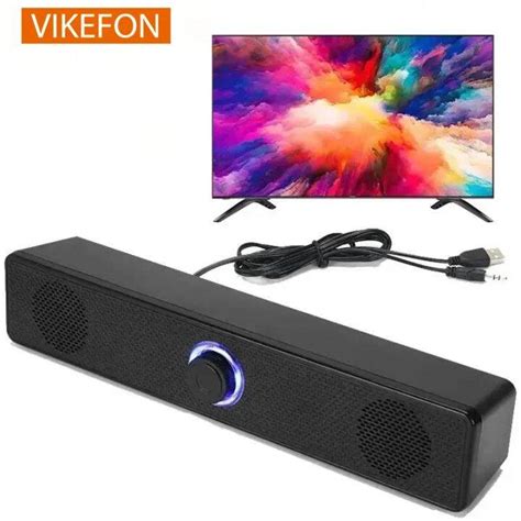 PC Soundbar Wired and Wireless Bluetooth Speaker USB Powered Soundbar ...