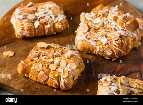 Homemade Bear Claw Pastry With Almond And Frosting Stock Photo Alamy