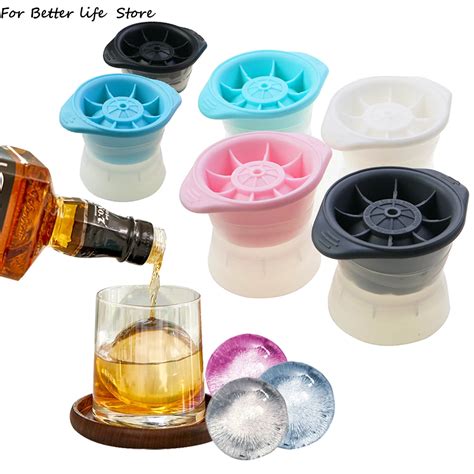 1pc Whiskey Round Ice Hockey Mold Silicone Spherical Ice Cube Mould Hockey Maker Ice Box Quick