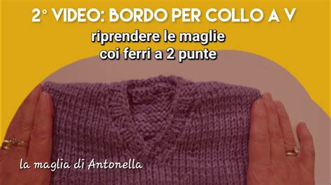 Riprendere Le Maglie Su Un Collo A V Per Fare Un Bordo A Coste Doppie