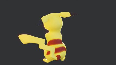 3D Model Pikachu Pokemon Rigged 3d Model For Blender VR AR Low