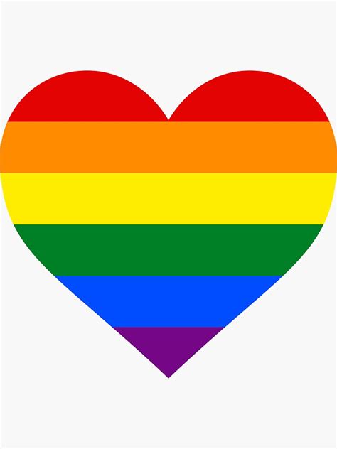 Gay Pride Flag Heart Shape Sticker For Sale By Seren0 Redbubble