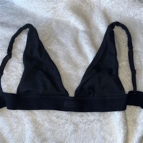 Skims Cotton Plunge Bra Color Soot Size Small Only Depop