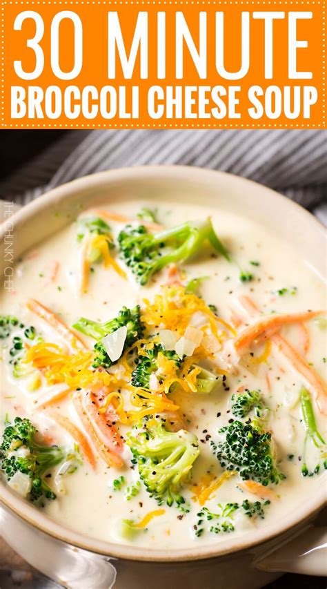 30 Minute Broccoli Cheese Soup Recipe