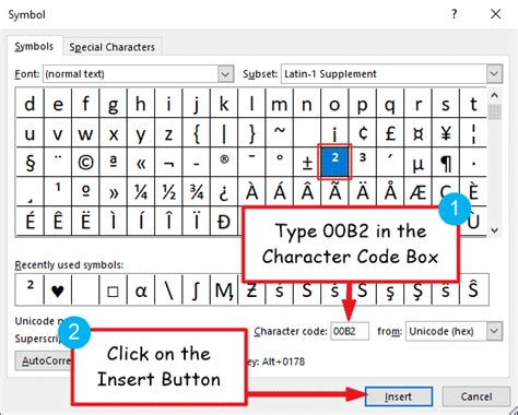 How to type 2 squared symbol [²] in Word or Excel (with Keyboard ...