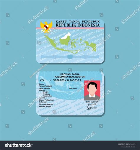 ktp indonesia id card vector illustration stock vector royalty