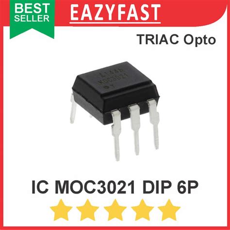 Jual IC MOC3021 MOC 3021 Triac Optoisolator Optocoupler DIP 6 Pin AC