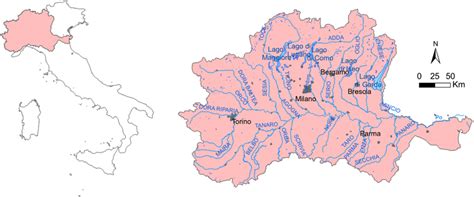 Location of the Po River Basin | Download Scientific Diagram