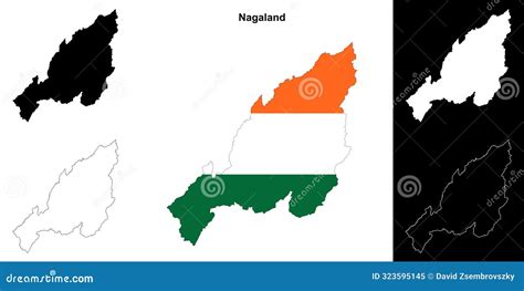 Nagaland Outline Map Cartoon Vector 323595145