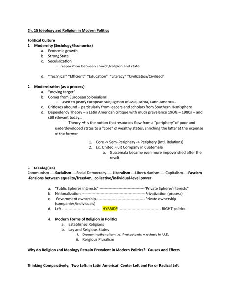 Ch 15 Ideology And Religion In Modern Politics Ch 15 Ideology And