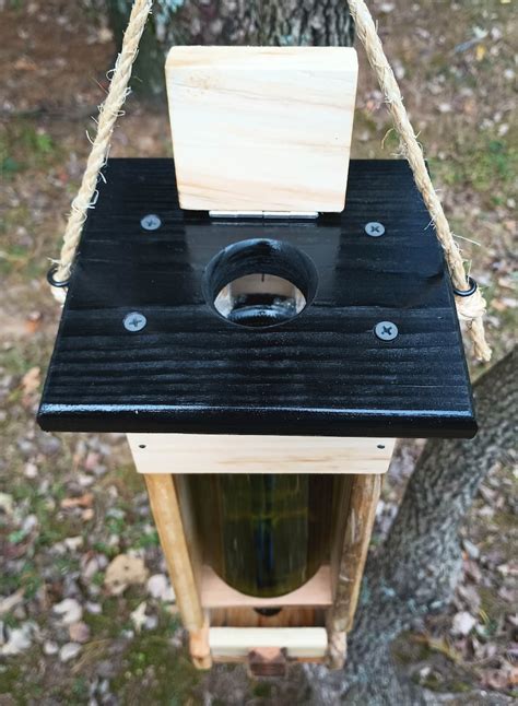 Wine Bottle Easy Fill Bird Feeder Etsy