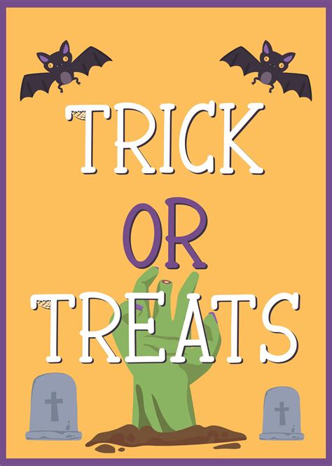 Halloween Trick Or Treat Sign 15 Free Pdf Printables Printablee