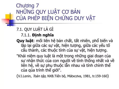 PPT Chương 7 NHỮNG QUY LUẬT CƠ BẢN CỦA PHÉP BIỆN CHỨNG DUY VẬT