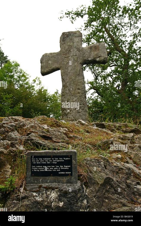 Early Medieval Stone Cross From Tjora Sola Rogaland Norway Possible