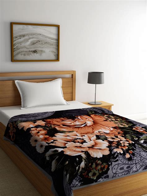 Buy BOMBAY DYEING Multicoloured Floral Heavy Winter 600 GSM Single Bed ...