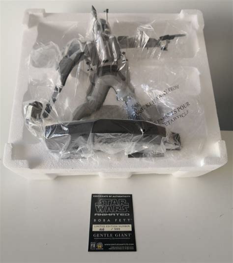 Boba Fett Animated Statue Black And White Version Star Wars Gentle