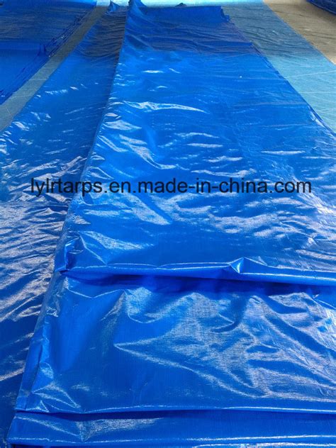 HDPE Woven Fabric Tarpaulin LDPE Coated Blue PE Tarpaulin Cover