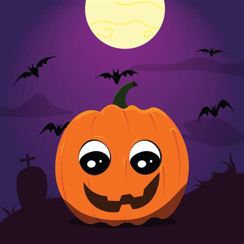 linda ilustración de personaje de calabaza de halloween 13094299 Vector