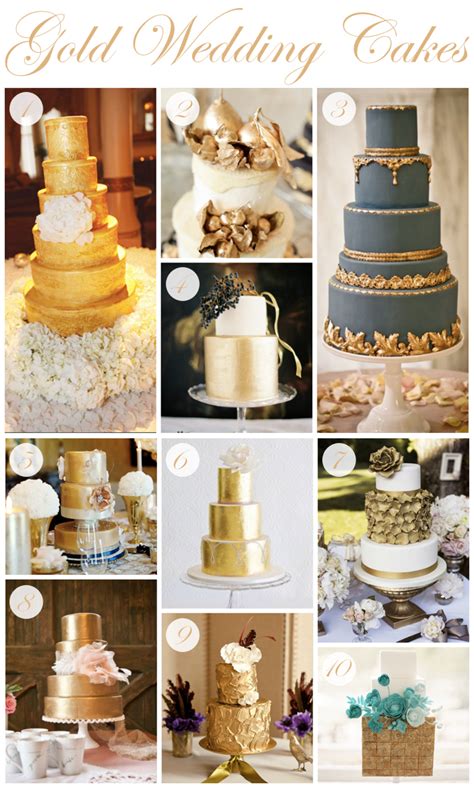 10 Gold Wedding Cakes - Peach of Mind