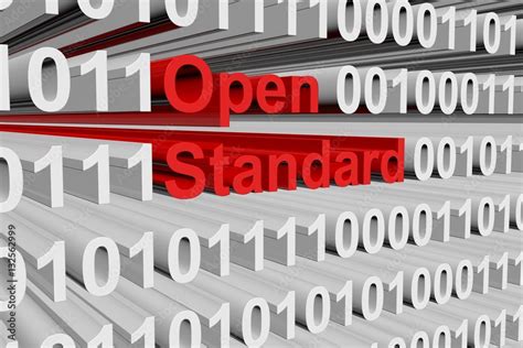 open standard   form  binary code  illustration stock