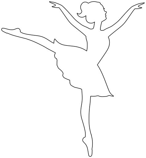 Outline of Ballerina | Free Printable Papercraft Templates