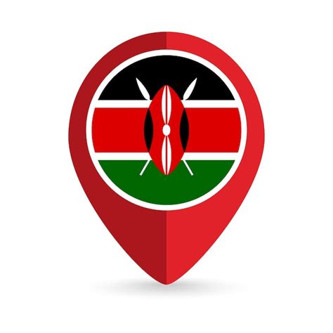 Premium Vector Map Pointer With Contry Kenya Kenya Flag Vector