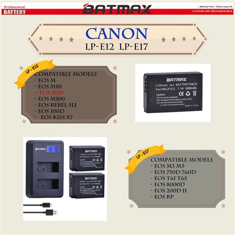 แบตเตอรร LP E12 LP E17 BATMAX Battery for canon Shopee Thailand