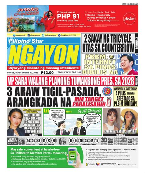 Pilipino Star Ngayon November Newspaper