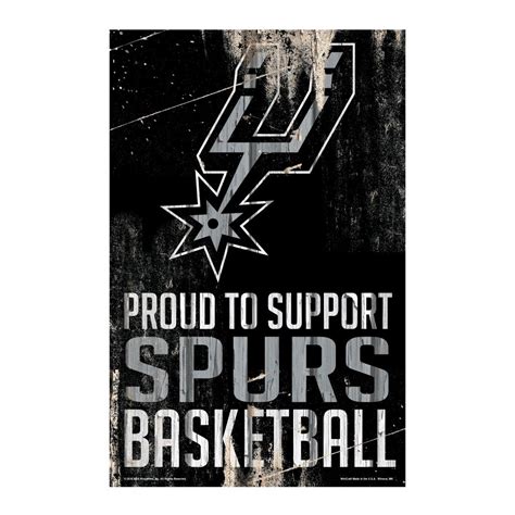 San Antonio Spurs Sign 11x17 Wood Proud To Support Design Special