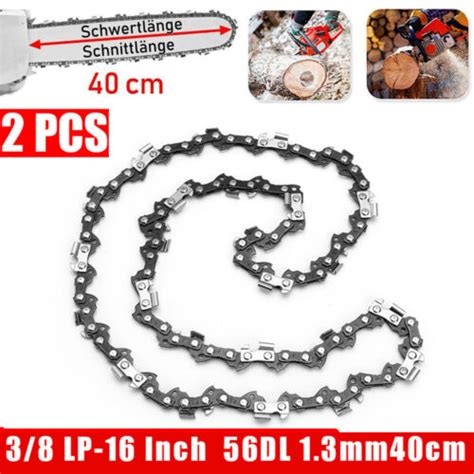 2pcs 16 Inch Chainsaw Saw Chain Blade Pitch 0 050 Gauge 3 8 Lp 56 Drive Links Ebay