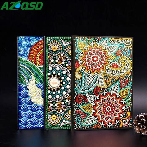 Azqsd Diamond Painting Mosaic Notebook Special Shaped Flower Mandala