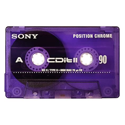 Sony Cdit Ii 90 Chrome Slide Case Blank Audio Cassette Tapes Retro Style Media